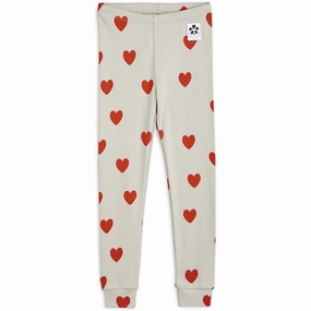 workout wear Mini Rodini Hearts Aop Leggings Grey