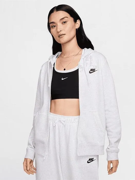 Sportswear Club Fleece Full-Zip Hoodie rhinestone accents