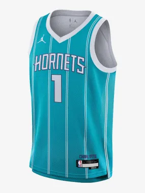 Wear Resistant Reinforcement Moisture Wicking Material Icon Swingman Jersey Charlotte Hornets Youth