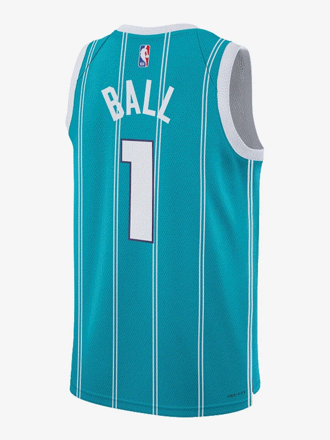 Icon Swingman Jersey Charlotte Hornets Youth Quick Drying Performance Material Ultra Flex Ribbed Trim