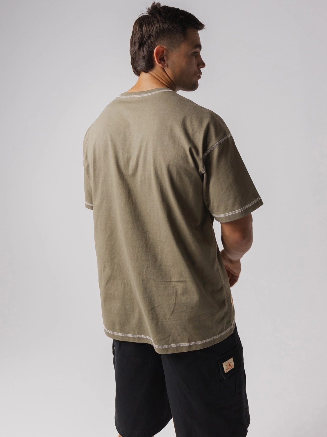 StretchReinforcedArmholes Comfortable All Day Wear Contrast Stitch Tee
