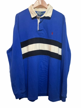 Everyday Look Street Trend Polo Ralph Lauren Mens Blue Rugby Polo (Size XL)