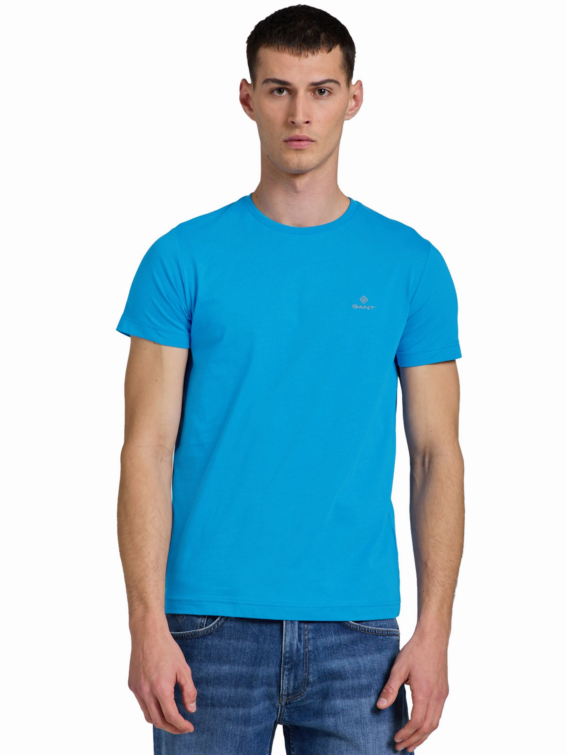 Machine washable Gant Contrast Logo | Mens Crew Neck T-Shirt