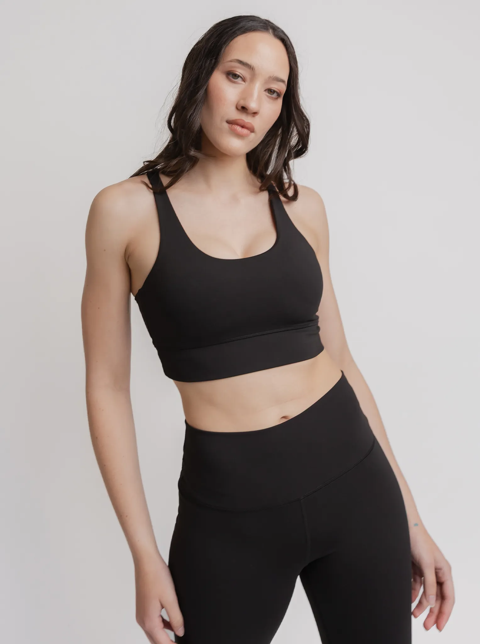 Elevate Bra in Black Blind stitching
