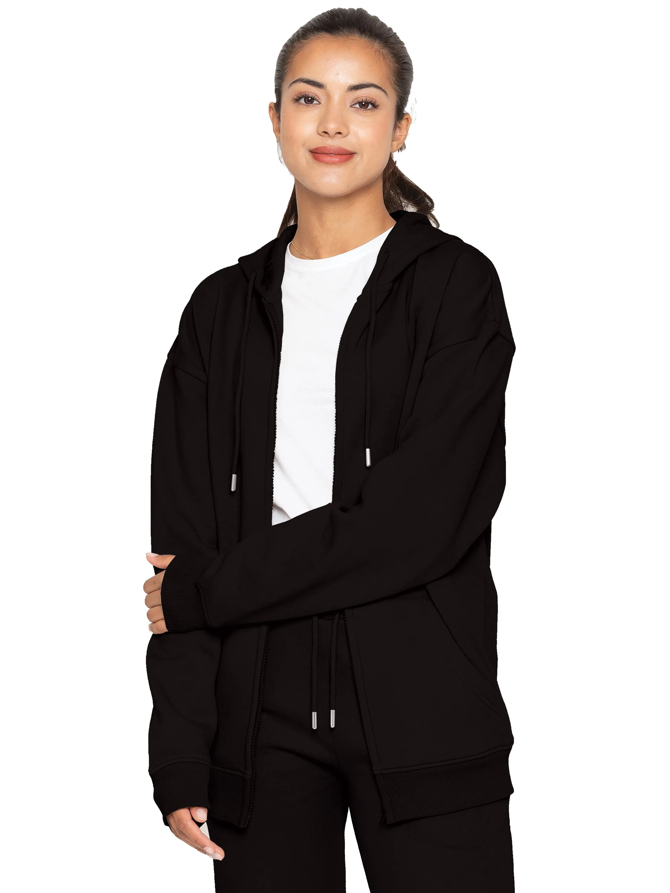 Enzo | Womens Oversized Zipped Hoodie Lightweight Material