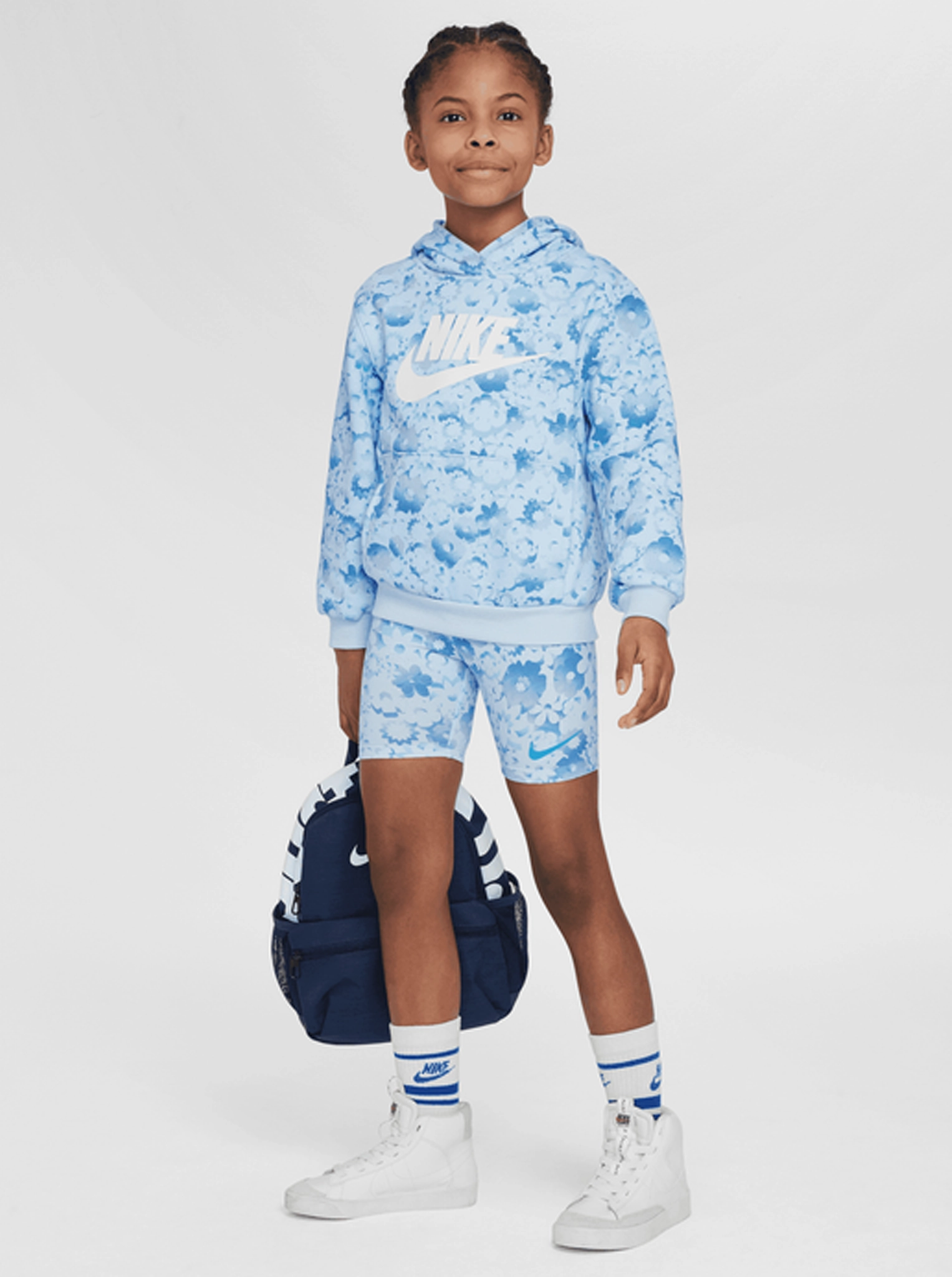 Flow-Ral Printed Pullover Hoodie Kids Tassel Details