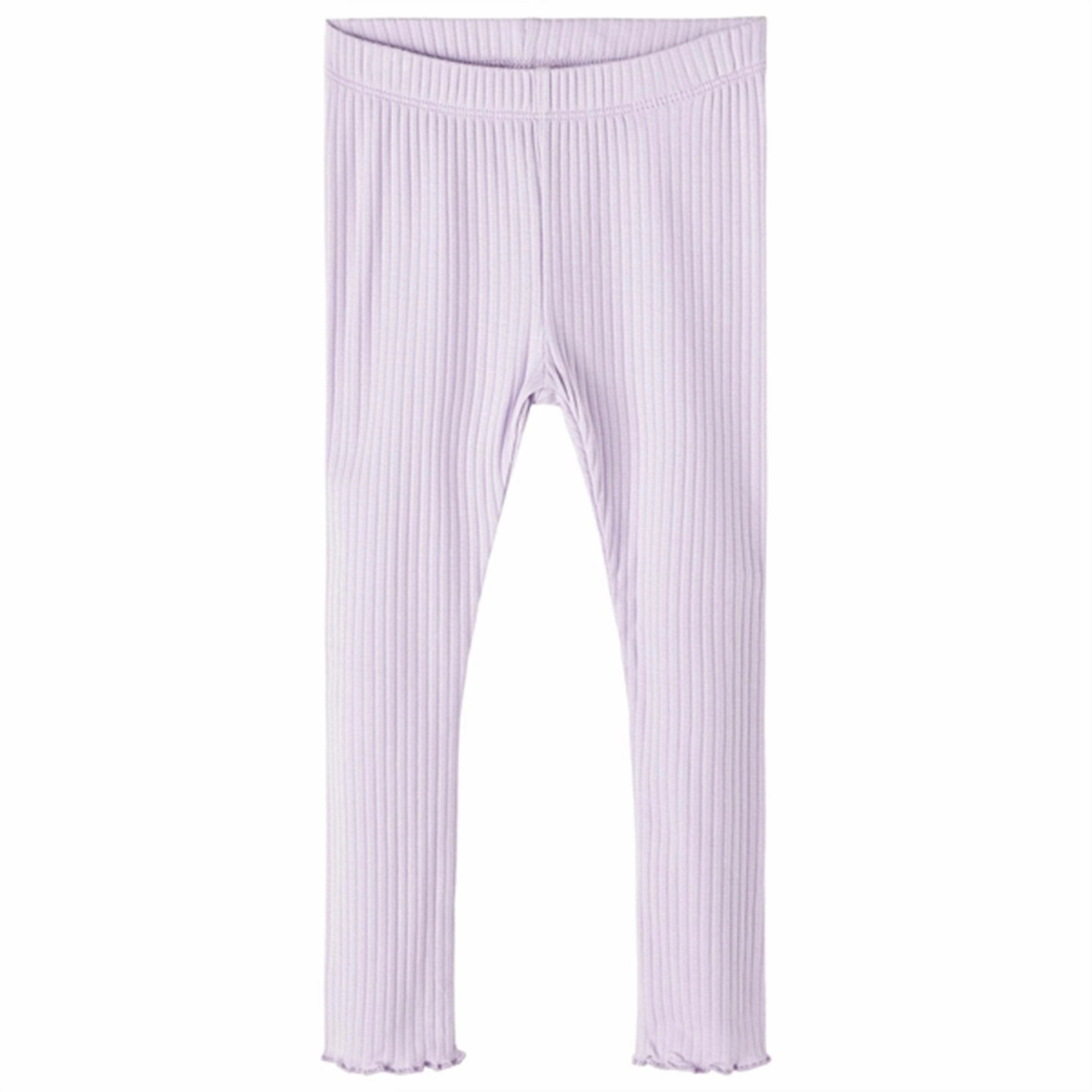 Name it Pastel Lilac Fyssa Leggings Ribbed Texture Fabric