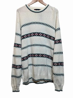 Isle Of Cotton Mens White Knitted Sweater (Size XL) hypoallergenic material