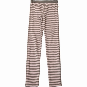 Joha Wool Pink Stripe Leggings Simple Style