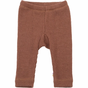 Joha Wool Rust Leggings Rib Knit Mountain Hike Skin Fit