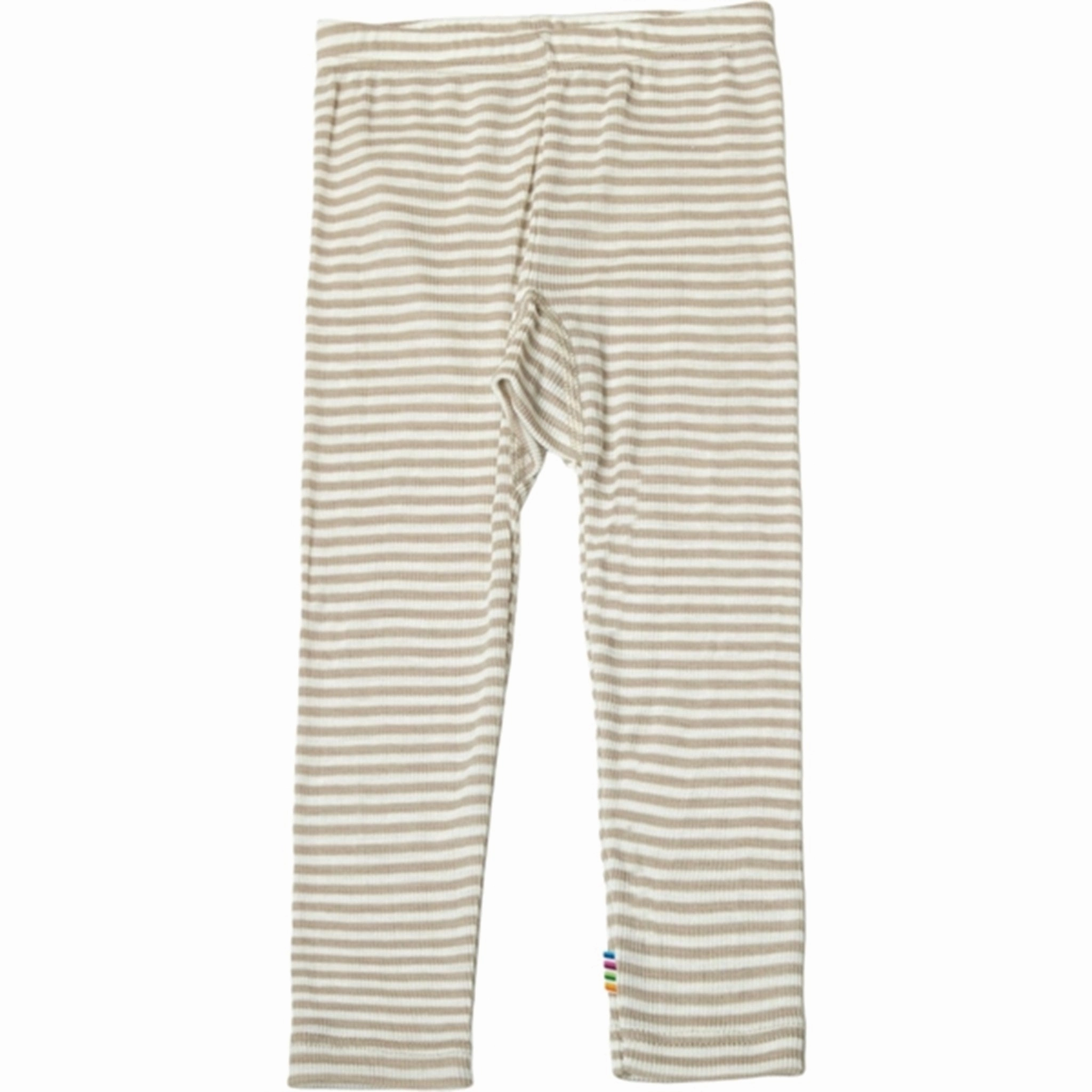 Maternity Wear Rib Knit Joha Wool/Silk Beige Stripe Leggings