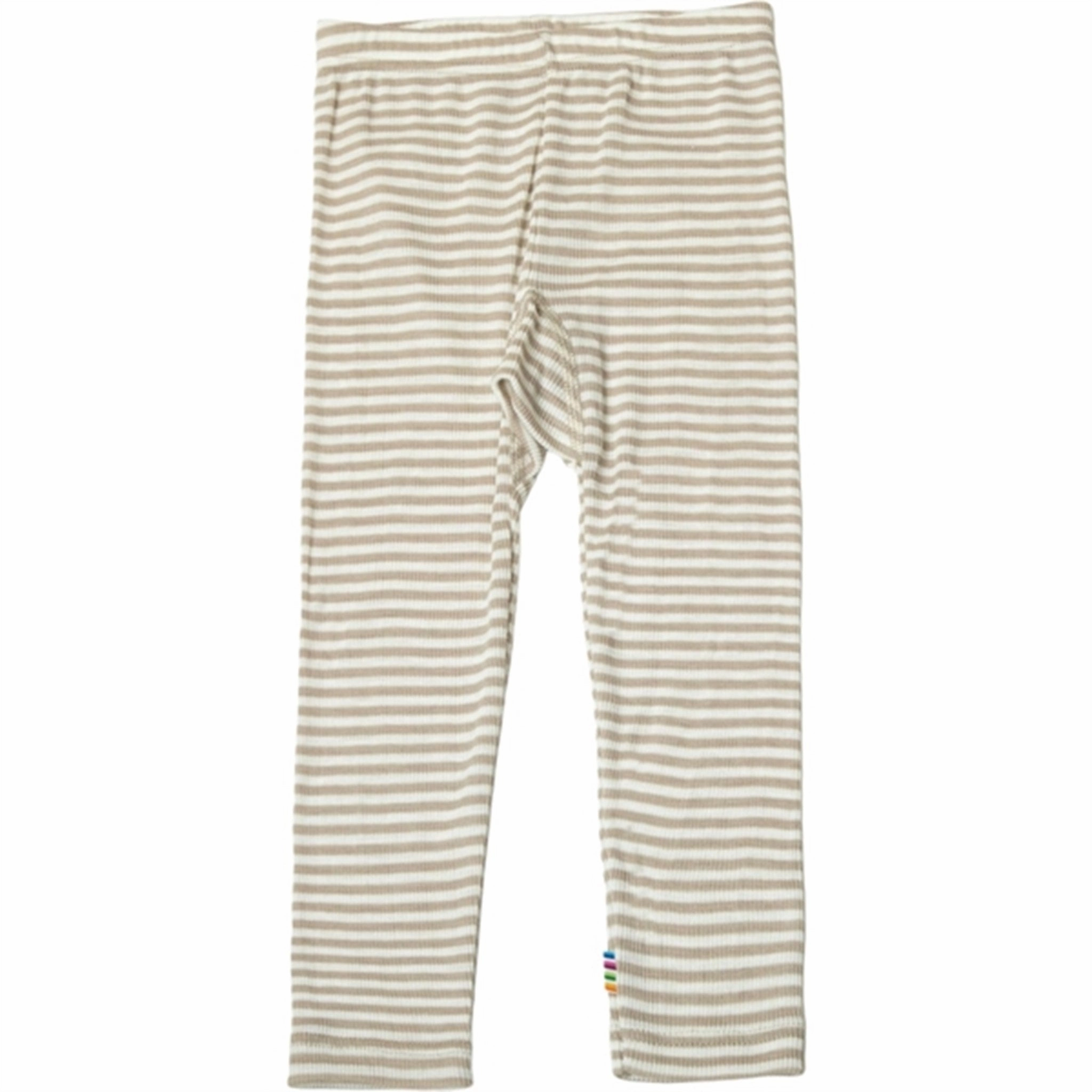 Everyday Look Pull on Joha Wool/Silk Beige Stripe Leggings