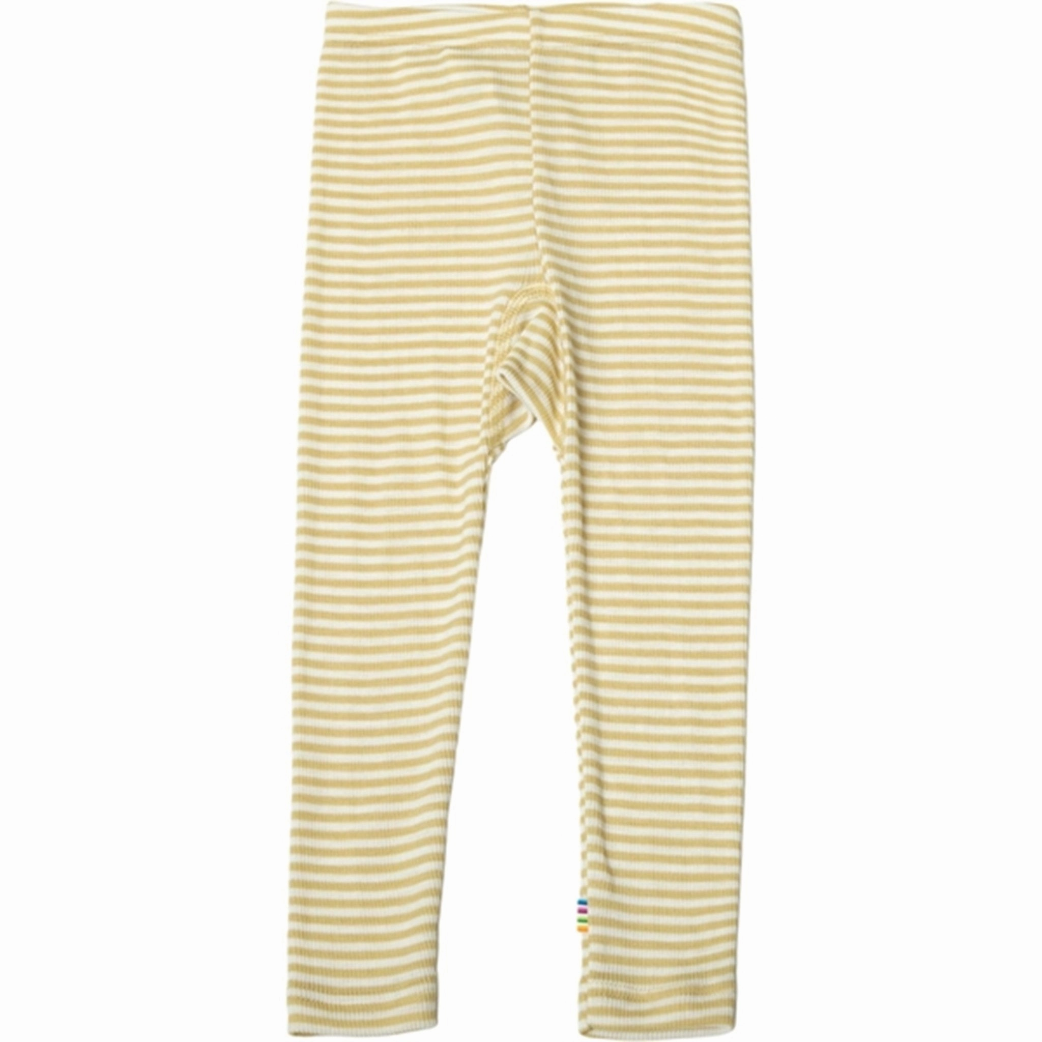 Joha Wool/Silk Yellow Stripe Leggings Versatile Feel Seamless Design