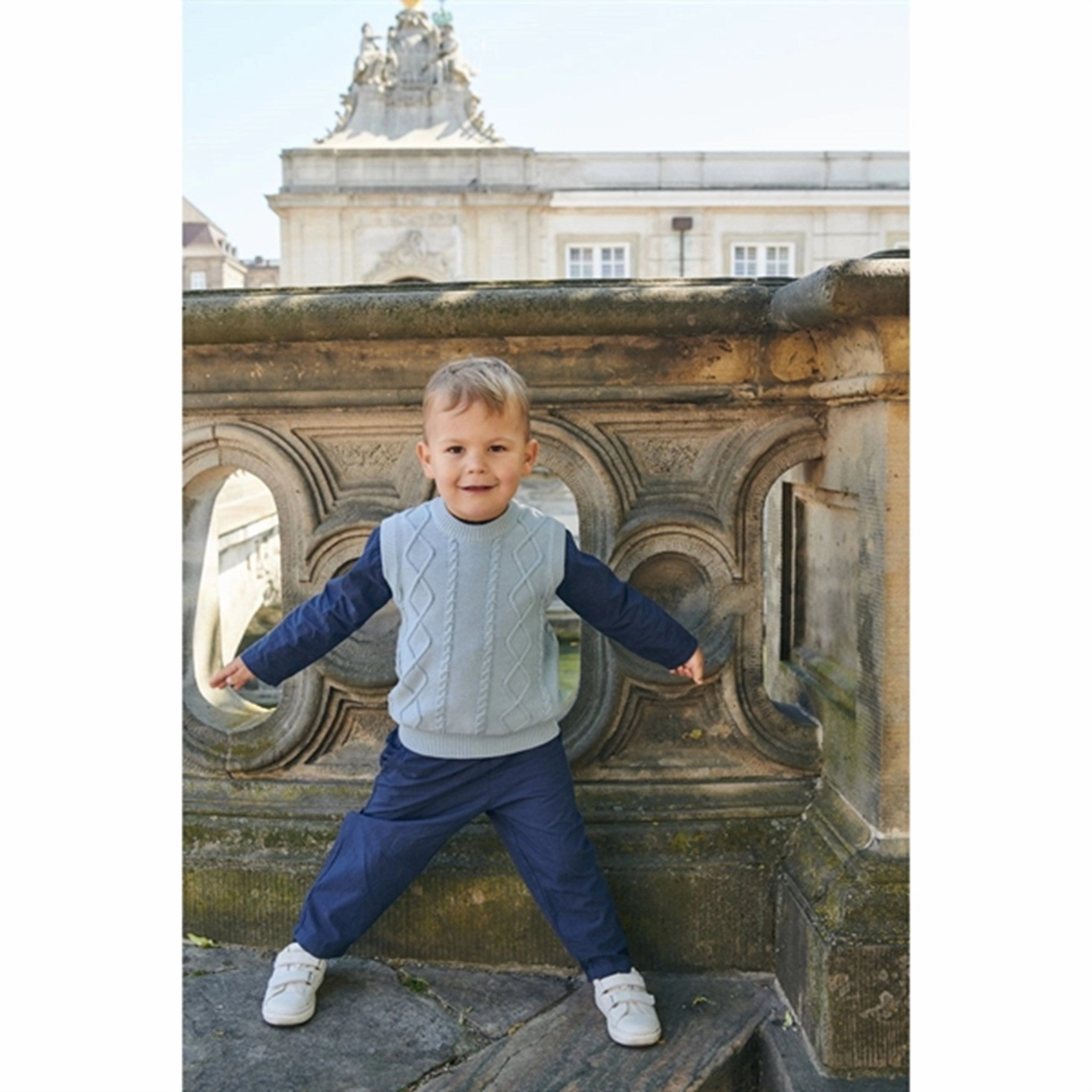 petite - plus size Copenhagen Colors Dusty Blue Cable Knit Vest