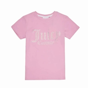 Juicy Couture Diamante Fitted Tee Junior Quality Comfort