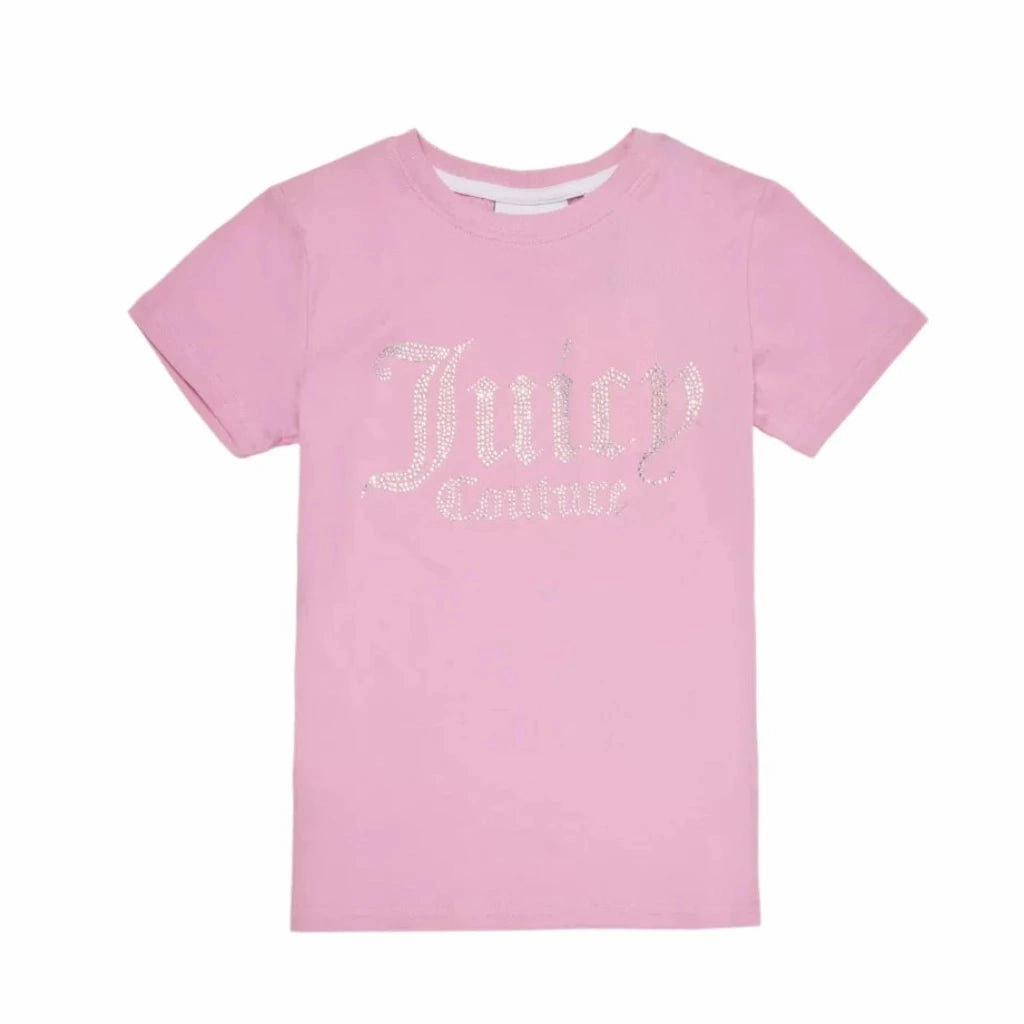 Juicy Couture Diamante Fitted Tee Junior Perfect Layer Wear