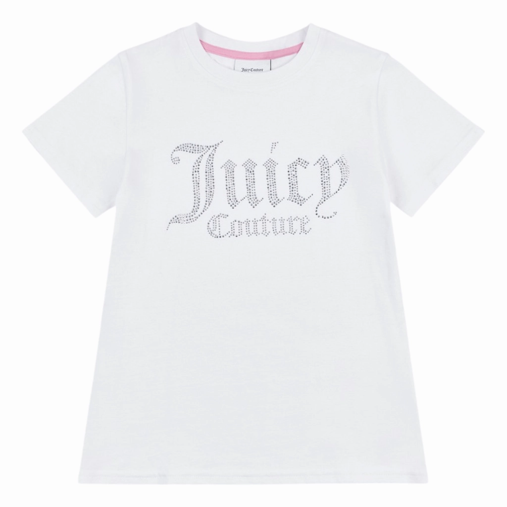 Drop Shoulder Design Easy Fit Juicy Couture Diamante Fitted Tee Junior
