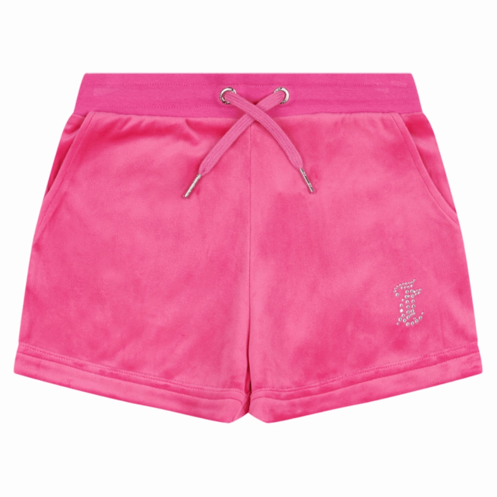 Juicy Couture Diamante Velour Short Junior Tailored Fit