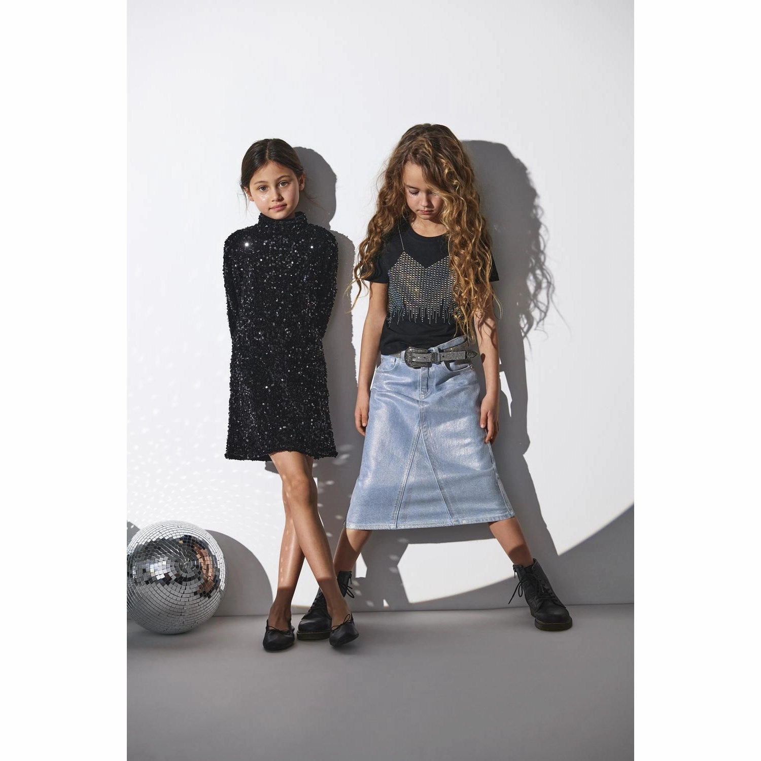 kids ONLY Light Blue Denim Canal Maxi Skirt Silver Denim Red Cro Simple Styling