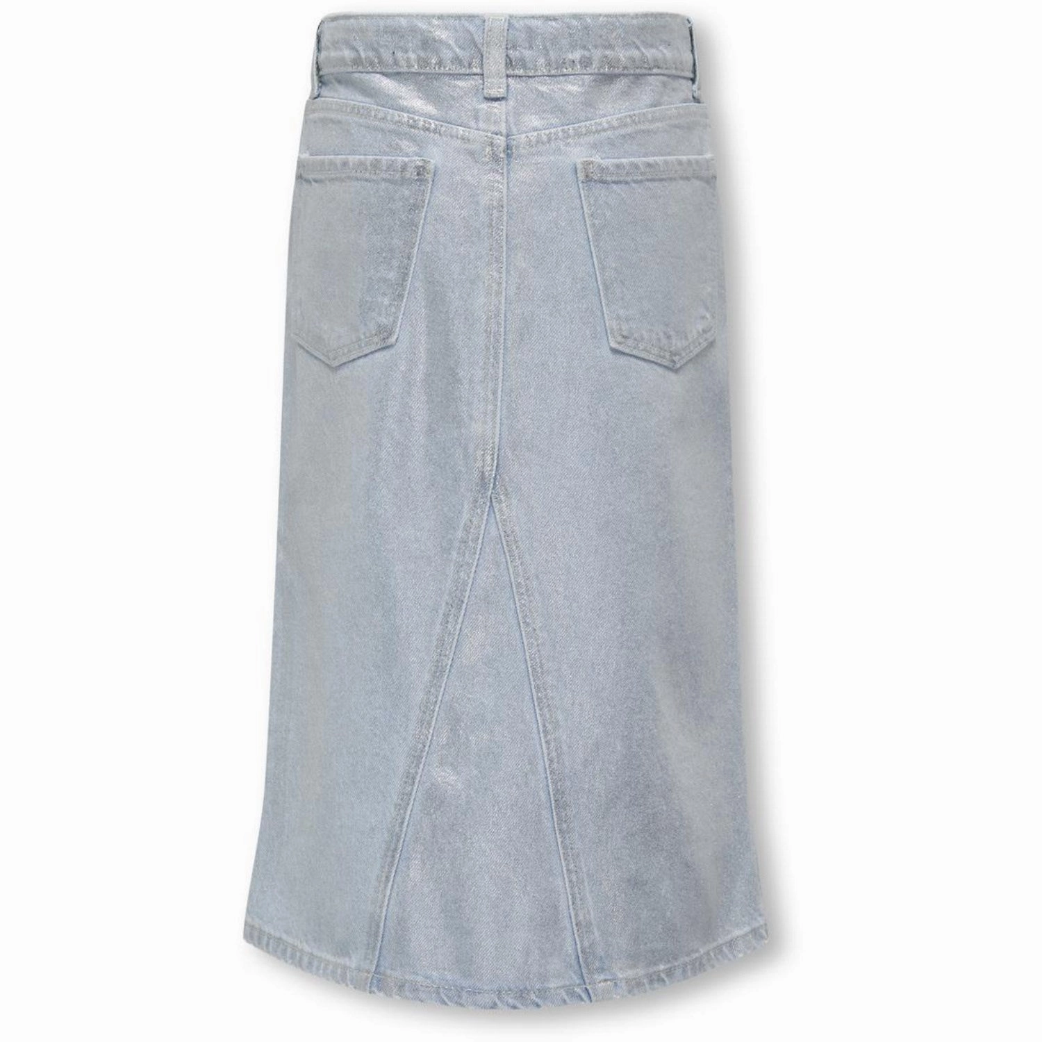 Recycled Polyester kids ONLY Light Blue Denim Canal Maxi Skirt Silver Denim Red Cro