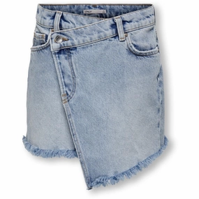 Limited Quantity kids ONLY Light Blue Denim Kat Uneaven Closure Denim Skirt