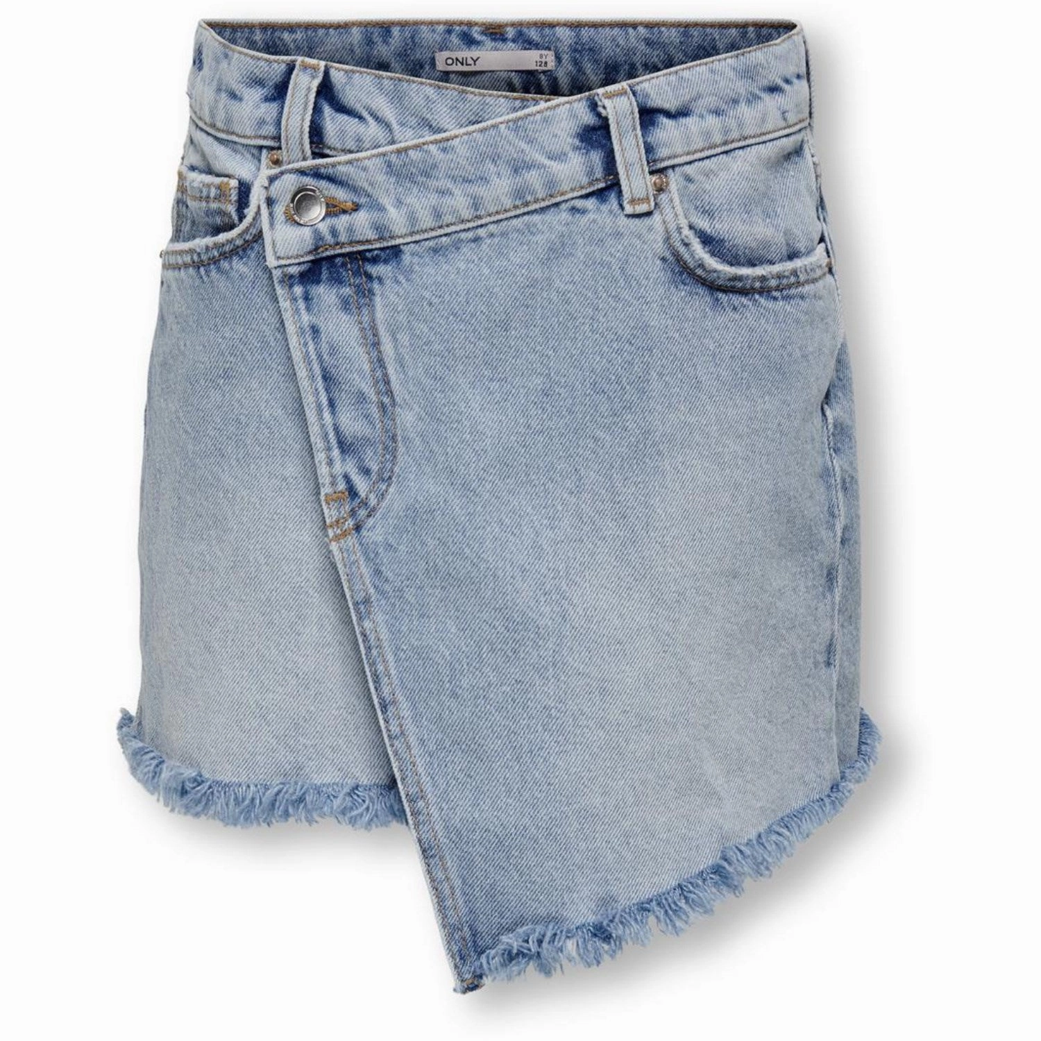 Full Circle kids ONLY Light Blue Denim Kat Uneaven Closure Denim Skirt