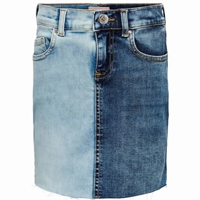 Crisscross Back Kids ONLY Light Blue Denim Lyanna Skirt
