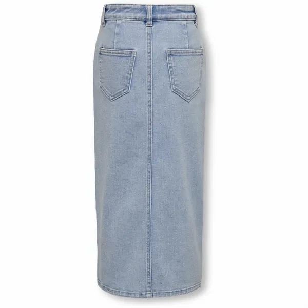 Kids ONLY Light Blue Denim Siri Front Slit Denim Skirt Shirred Back Stretch Comfort