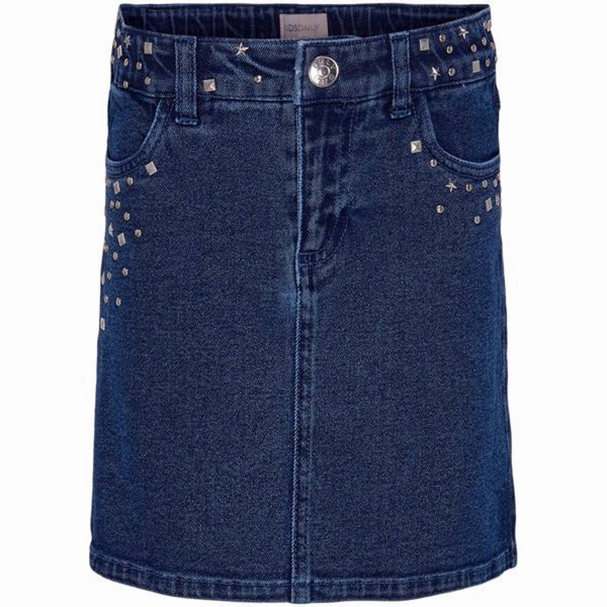 Kids ONLY Medium Blue Denim Dina Star Studd Skirt Texture Shot