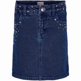 High Density Weave Kids ONLY Medium Blue Denim Dina Star Studd Skirt