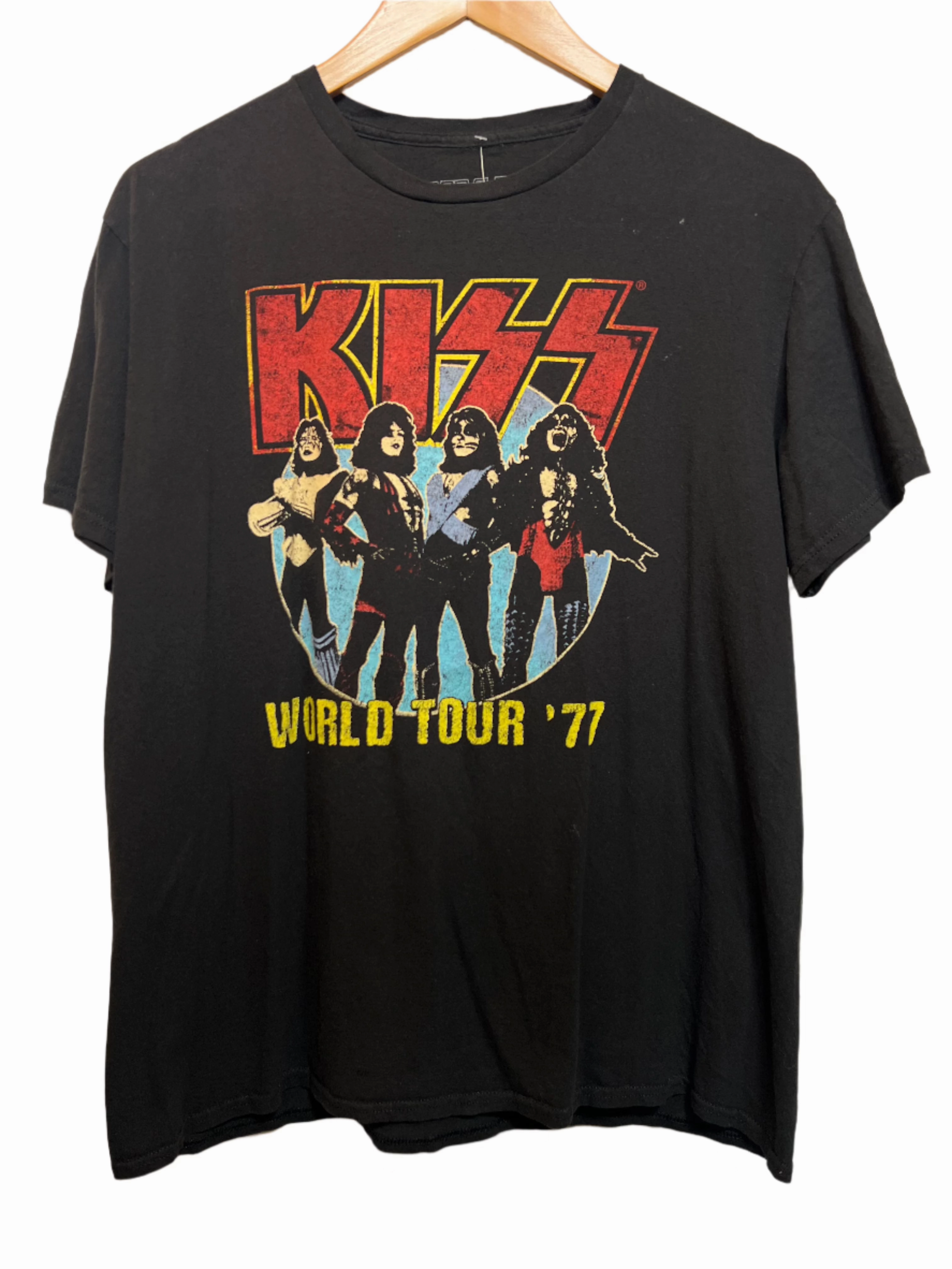 KISS Mens Black T Shirt (Size L) Comfort Apparel