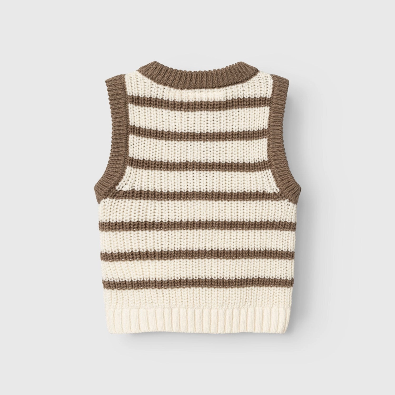 Lil'Atelier Birch Emlen Knit Vest Stripe Checkered Budget Friendly