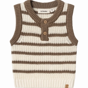 Quick Access Slots Lil'Atelier Birch Emlen Knit Vest Stripe