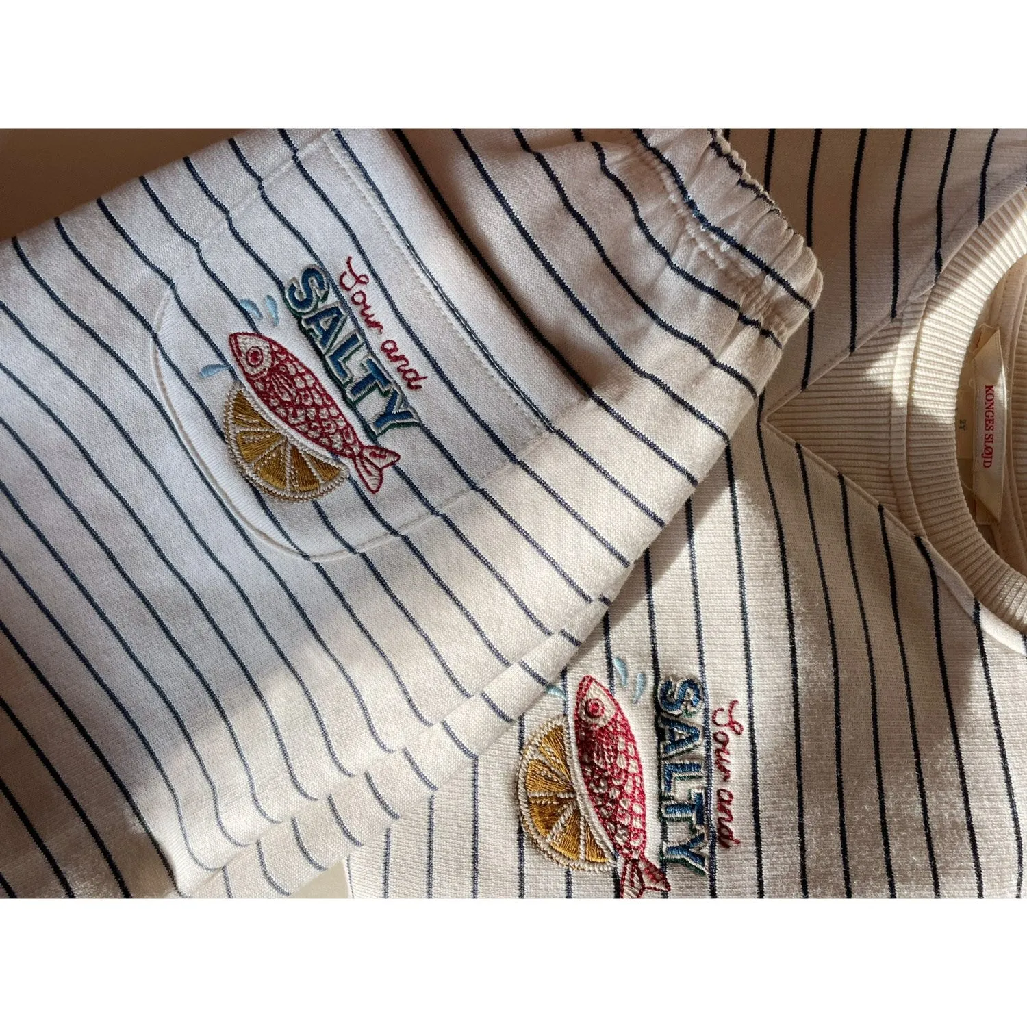 print venue Floral Motifs Konges Sl?jd Captains Blue/Antique White Amio Sweat Pants Ocs