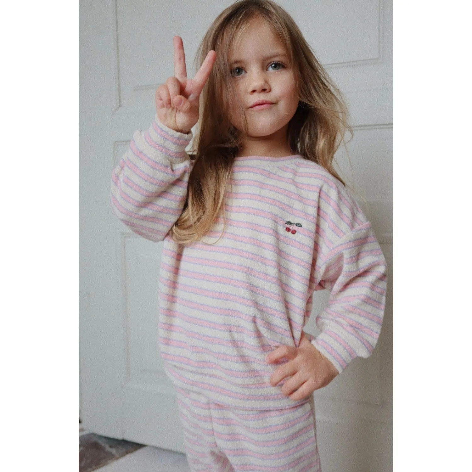 Konges Sl?jd Lolly Stripe Itty Sweat Pants GOTS Polyvinyl Chloride