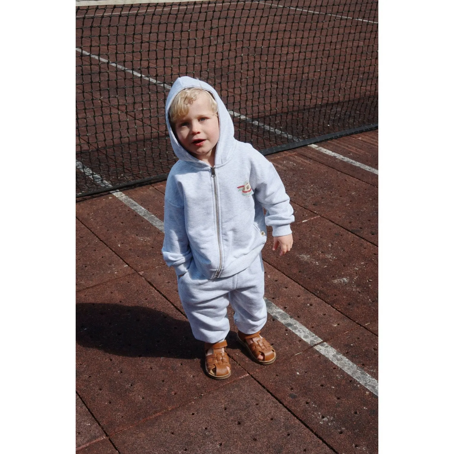 Konges Sl?jd Off White Melange Loupy Lou Sweat Pants Gots Casual Wear WindResistantBarrier