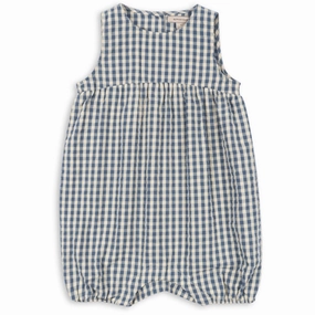 Konges Sl?jd Captains Blue Check Kim Romper Gots Yoga Youth