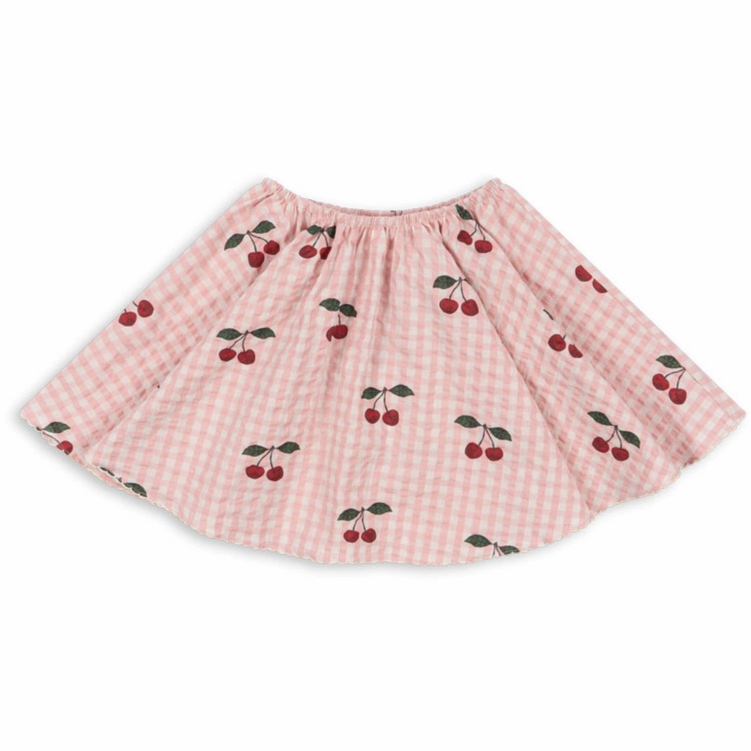 Konges Sl?jd Cherry Check Kim Skirt Gots Elegant Flow Lightweight texture