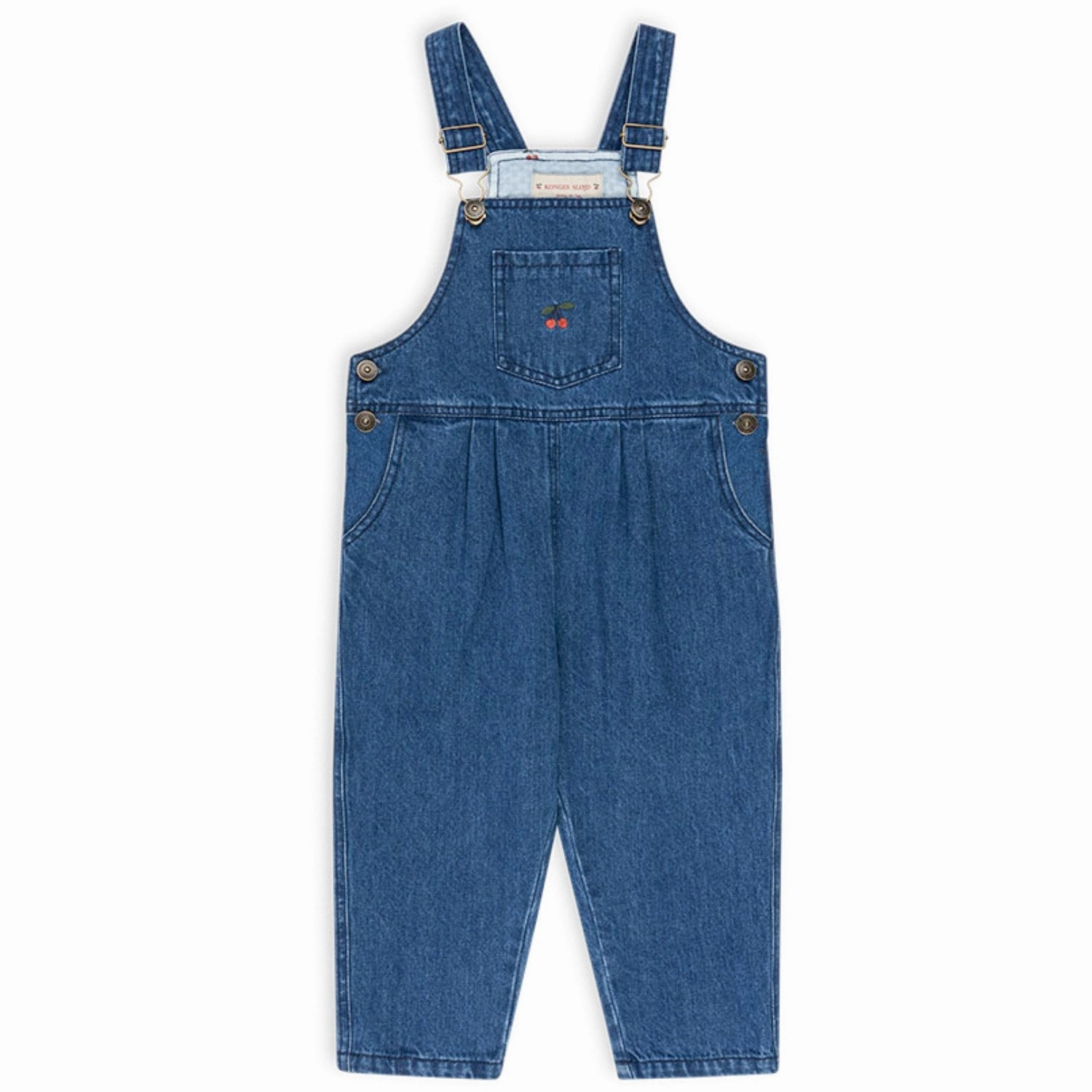 Timeless Layers Flexible Knee Articulation Konges Sl?jd Denim Blue Cherry Magot Overalls Gots