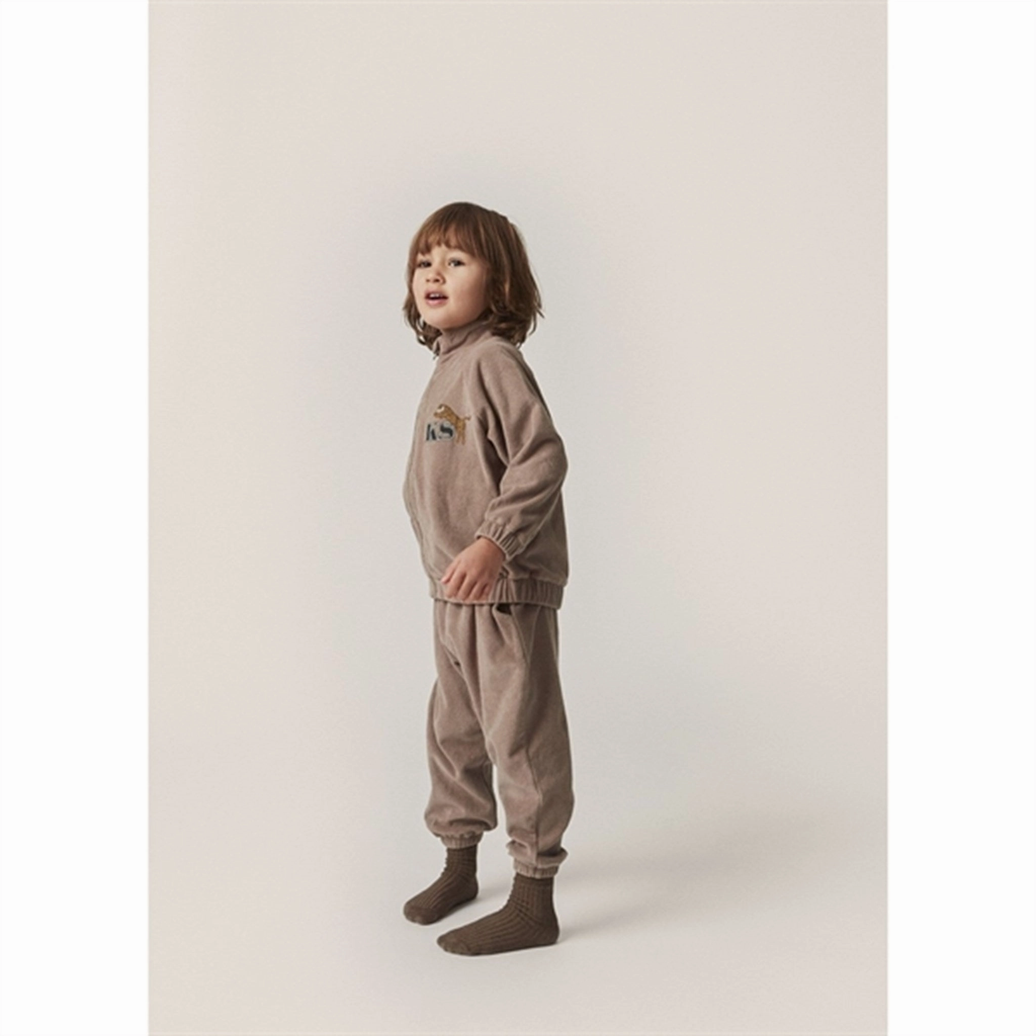 Konges Sl?jd Desert Taupe Itty Joggers Breathable MoistureWicking Fabric