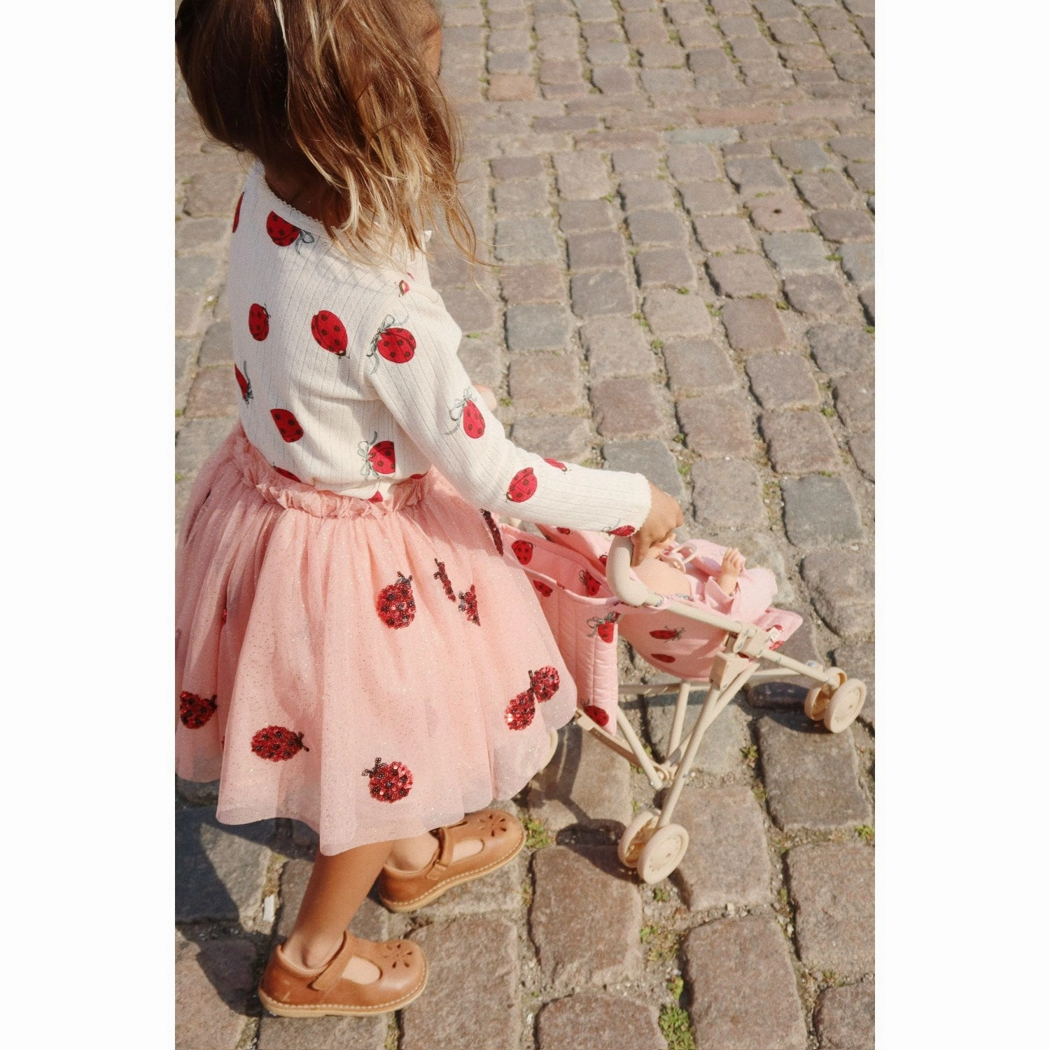 Washable fabric Athleisure Inspired Konges Sl?jd Ladybug Sequin Yvonne Ladybug Skirt