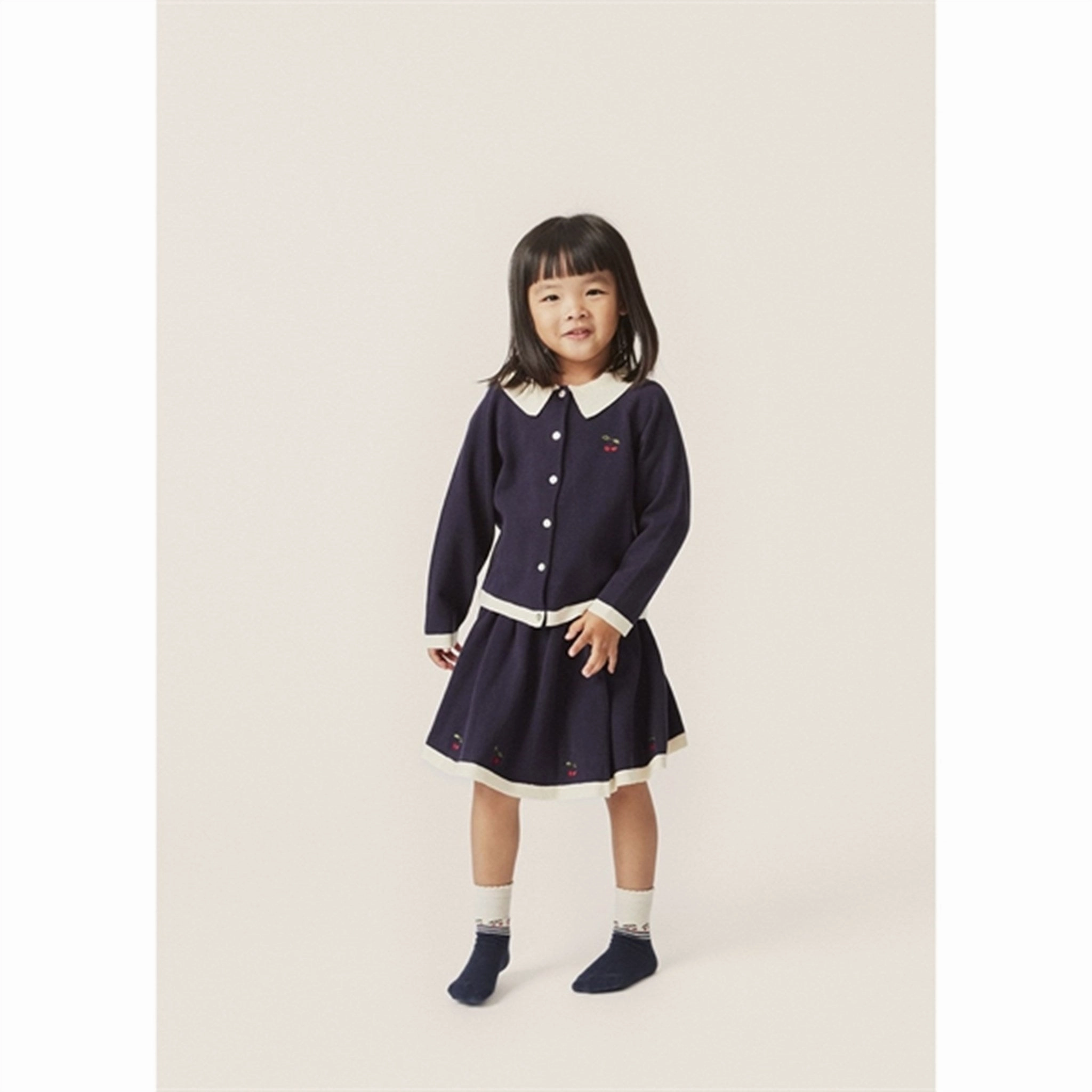 Konges Sl?jd Navy Venton Knit Skirt Soft Aesthetic