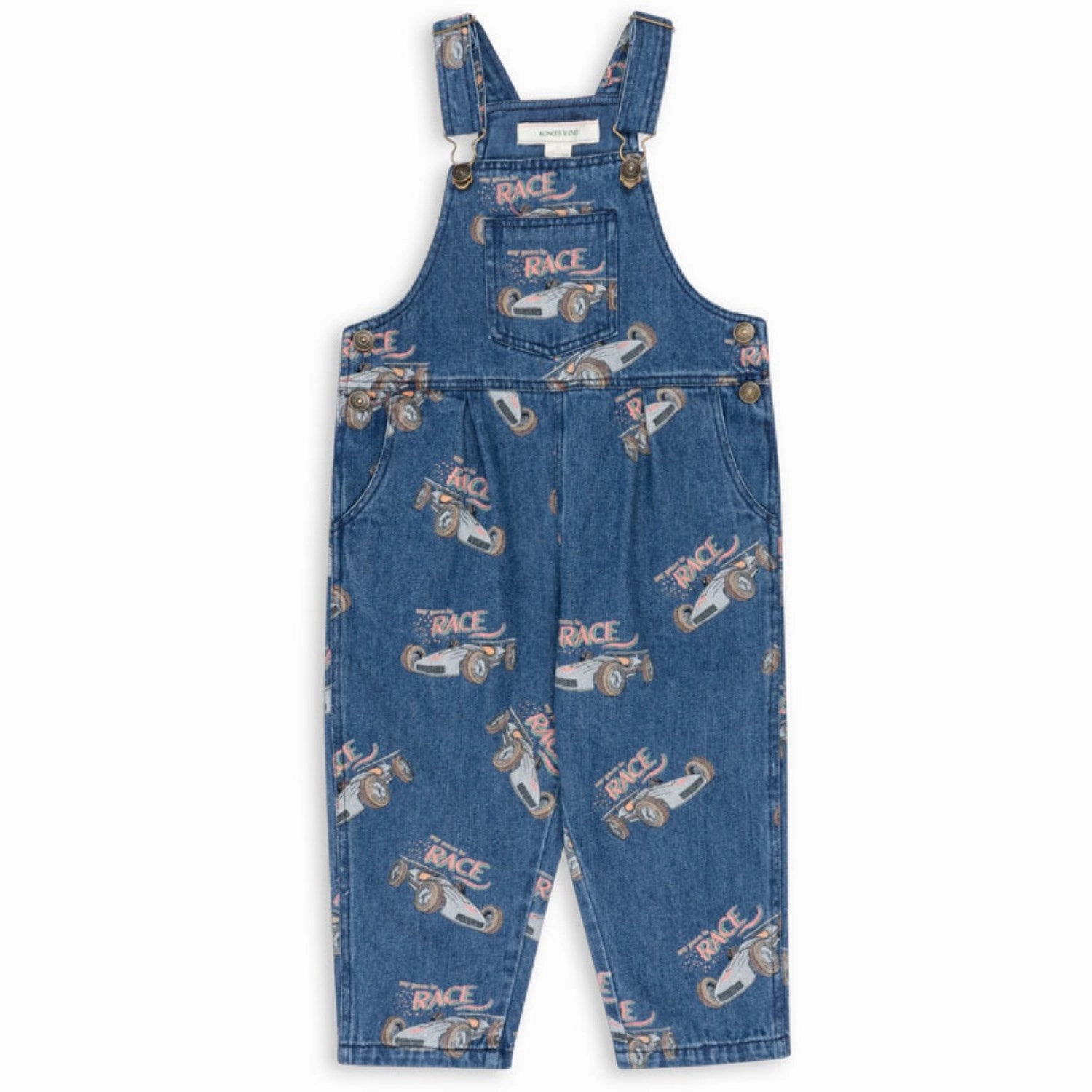 Konges Sl?jd Race Denim Magot Overalls Gots Comfy Waistband ReinforcedKnees