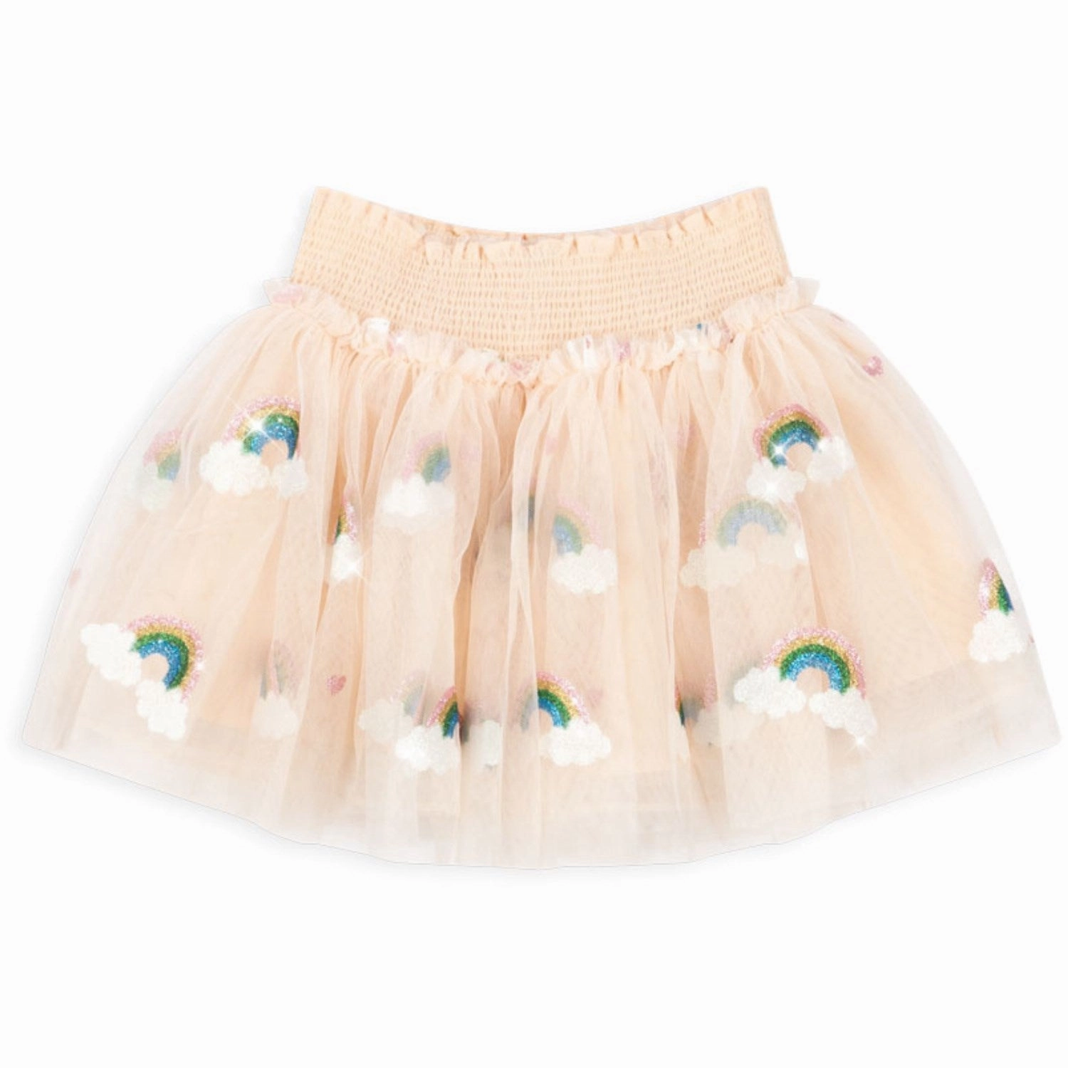 Roll Up Hem Frayed Finish Konges Sl?jd Rainbow Glitter Tullie Smock Skirt