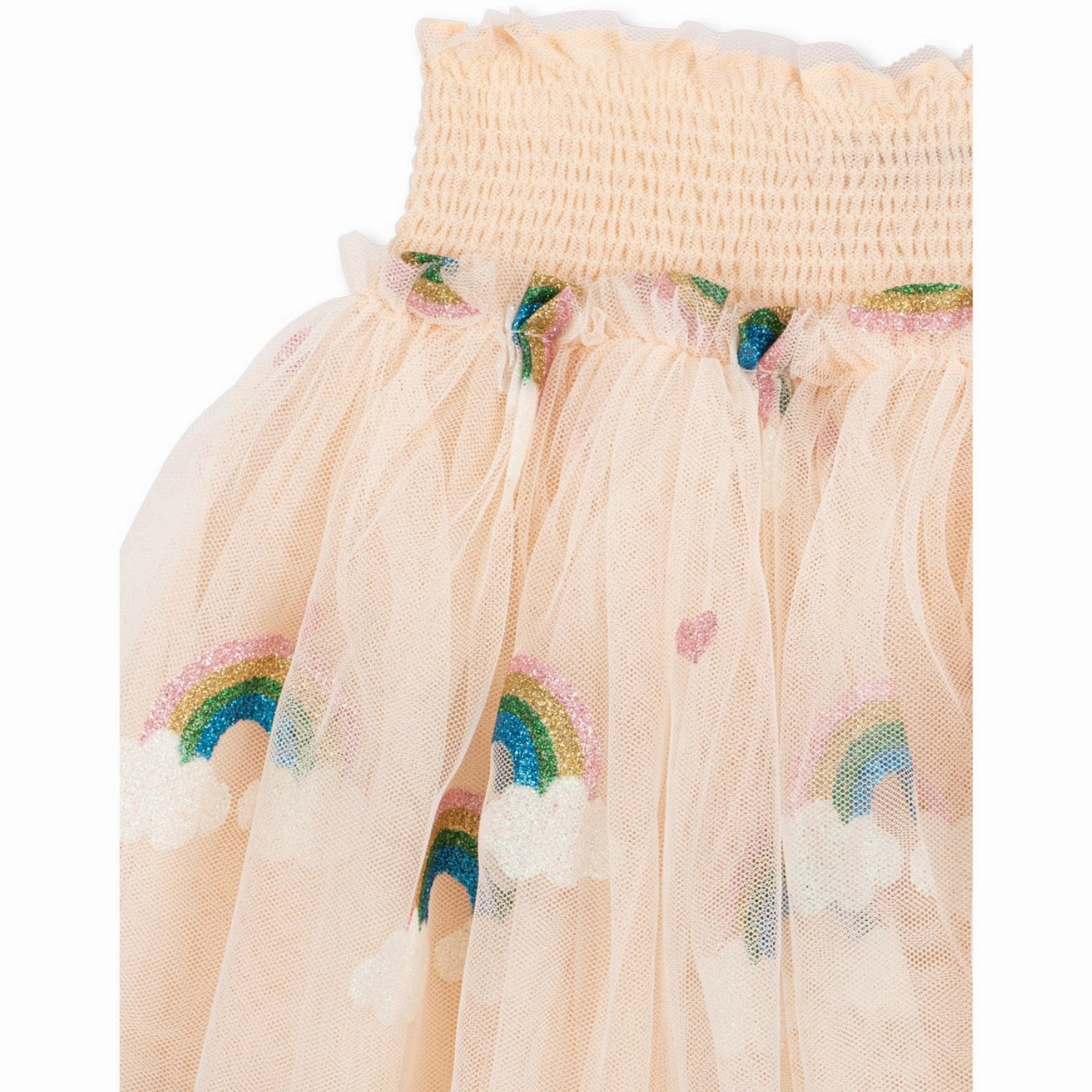 Simple Style Tiered Design Konges Sl?jd Rainbow Glitter Tullie Smock Skirt