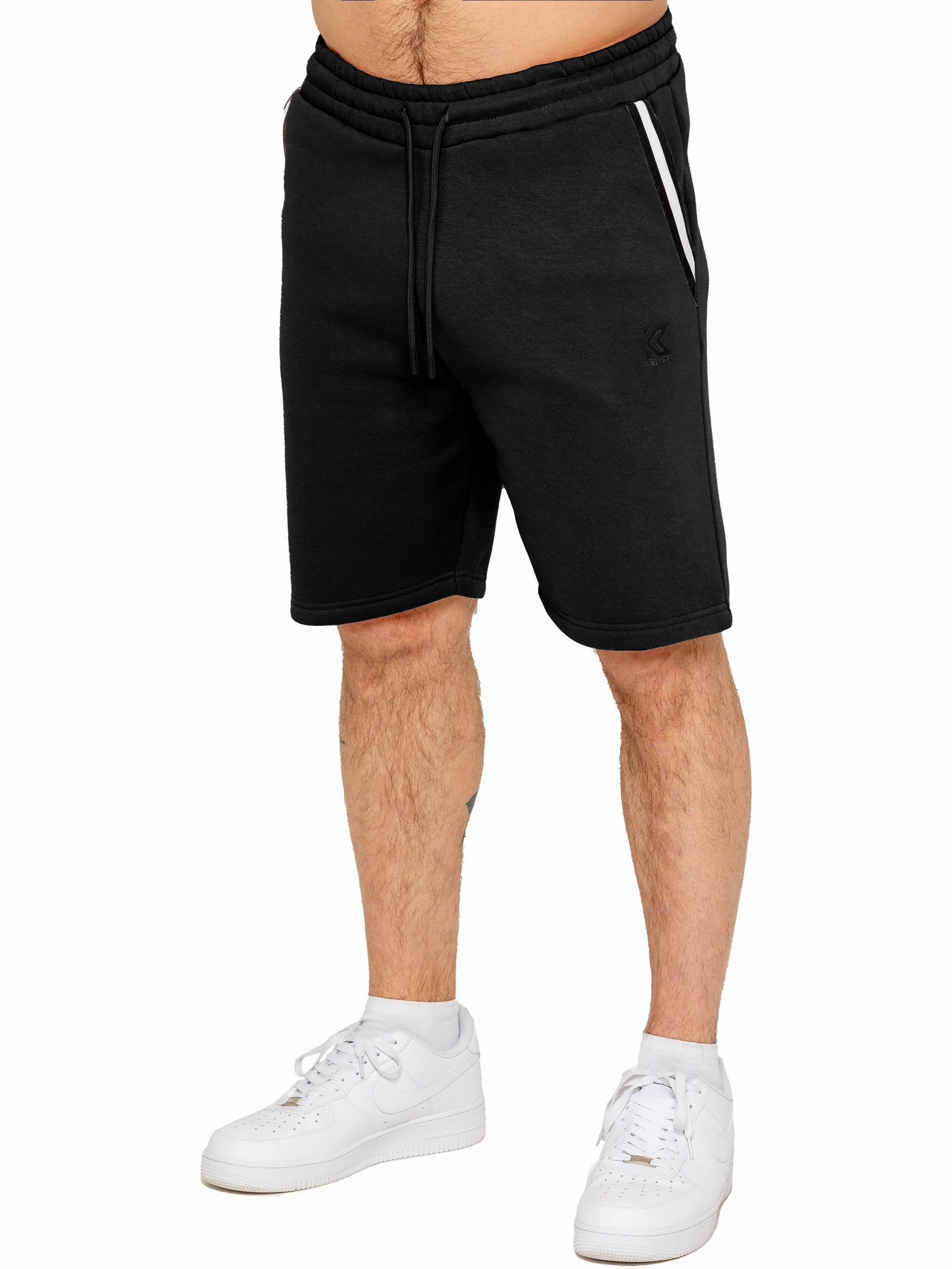 Kruze | Men's Fleece Tape Shorts Trendy Fashion Lightweight Shorts