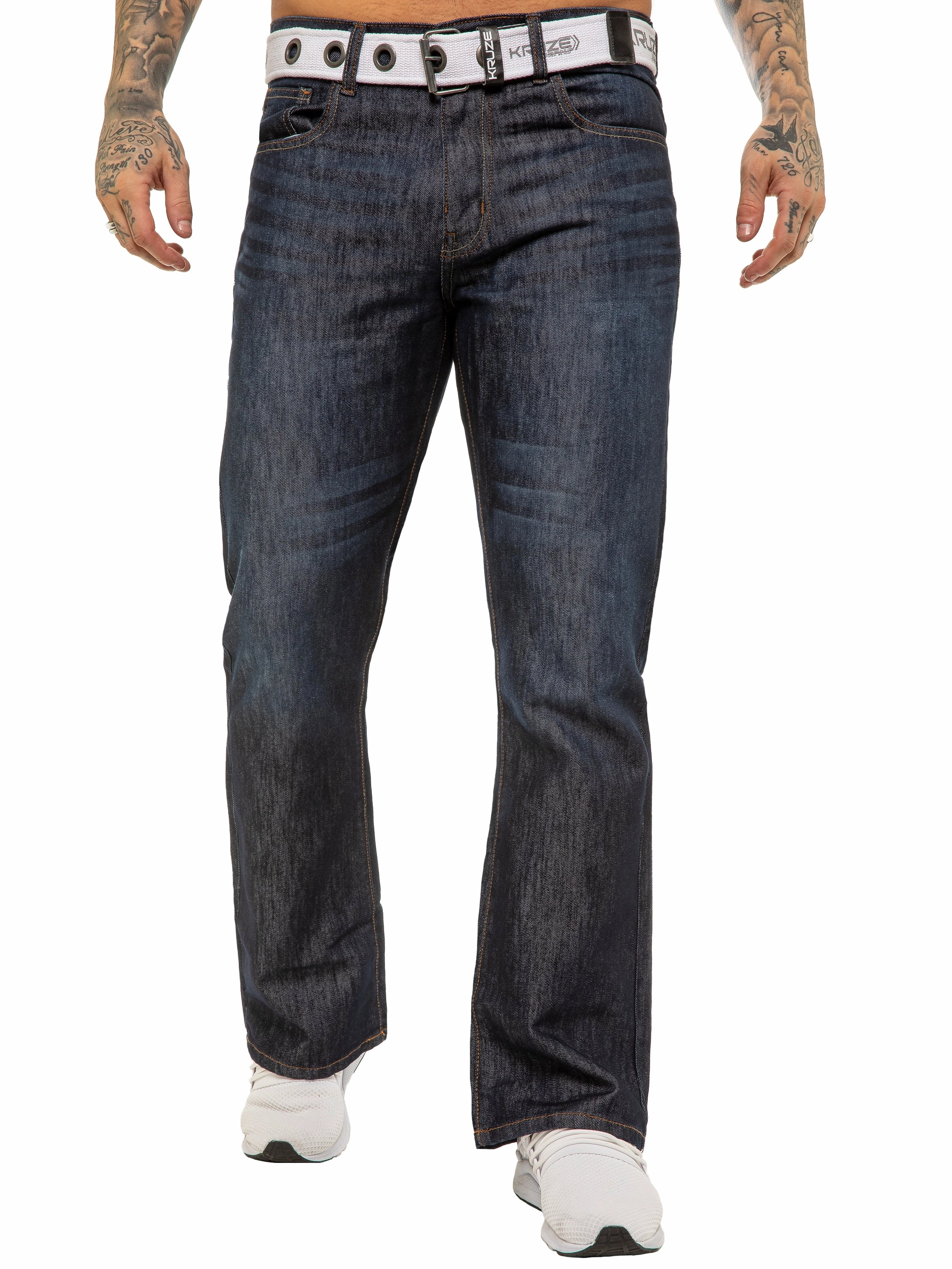 Kruze | Mens Bootcut Denim Jeans Modern Wear