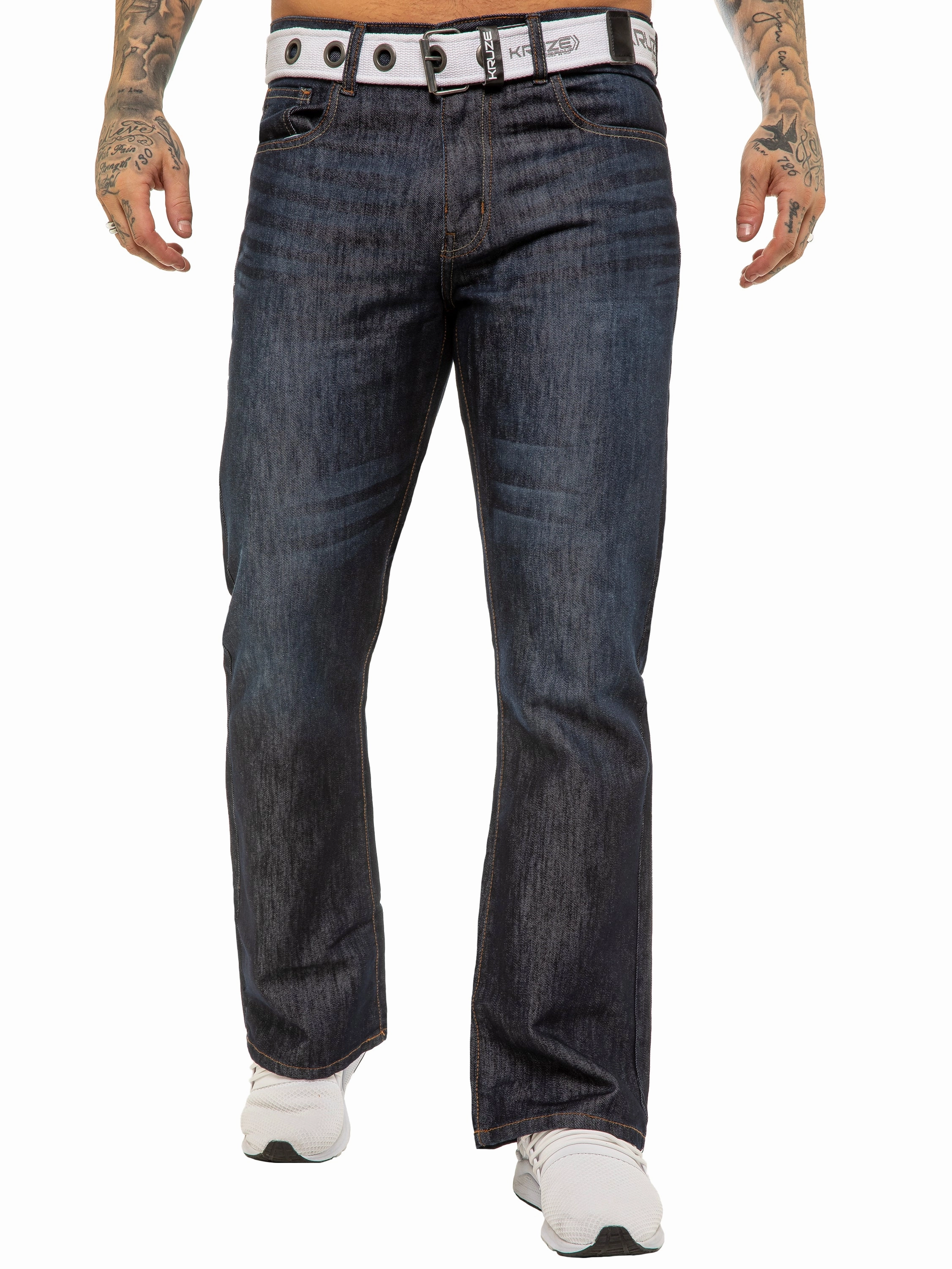 Kruze | Mens Bootcut Denim Jeans fresh feel