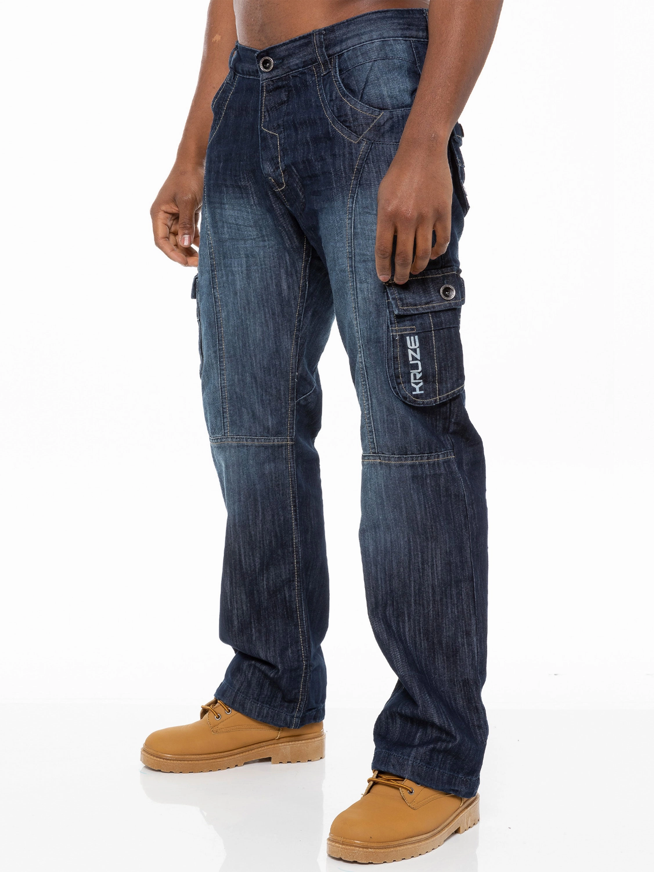 Breathable fabric Kruze | Mens Cargo Combat Jeans