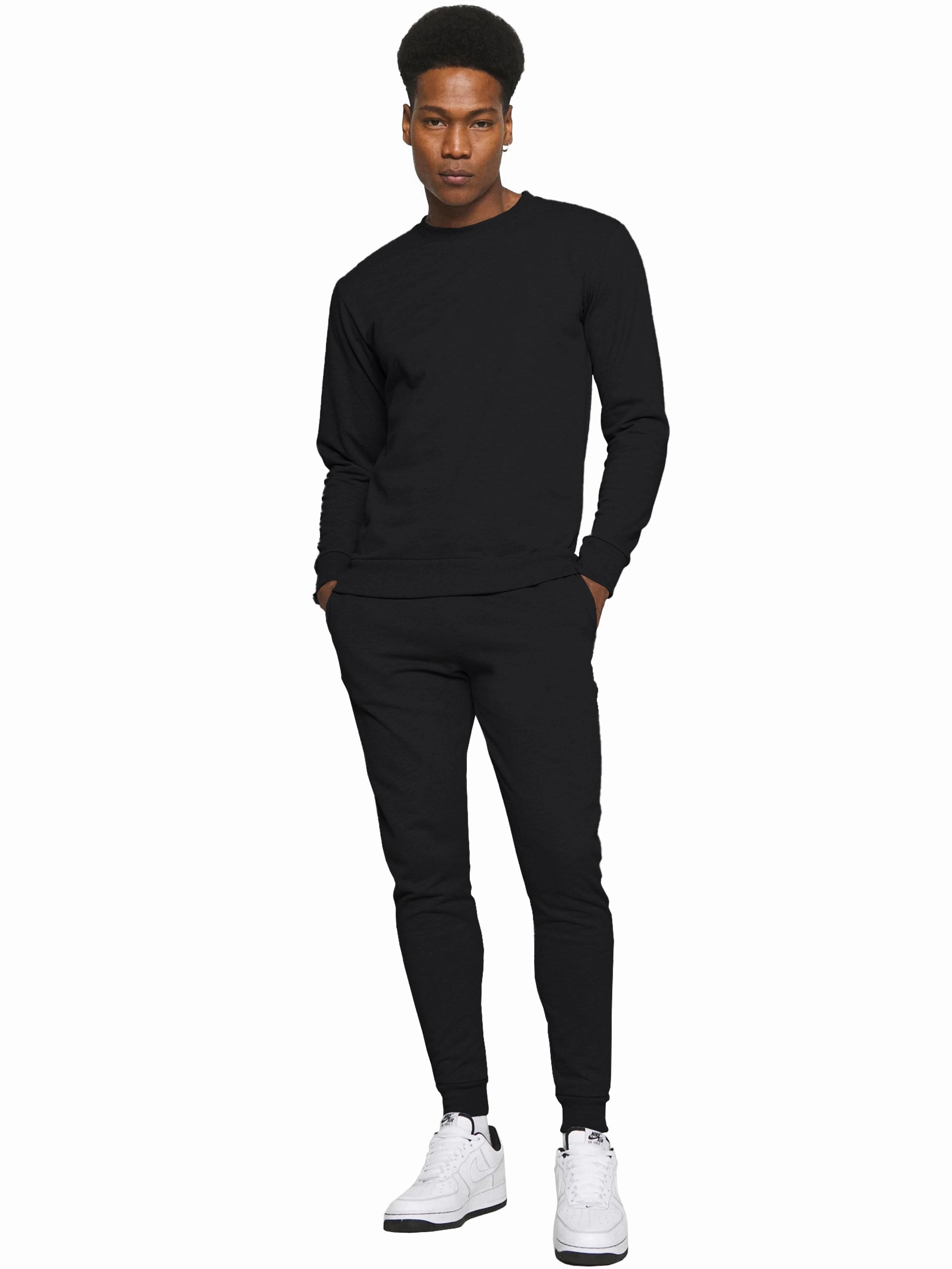 Kruze | Mens Crew Neck Sweatshirt Tracksuit Set Active Leggings Active Comfort Design